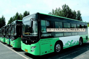 安徽六安：市民过年体验百辆新能源公交车
