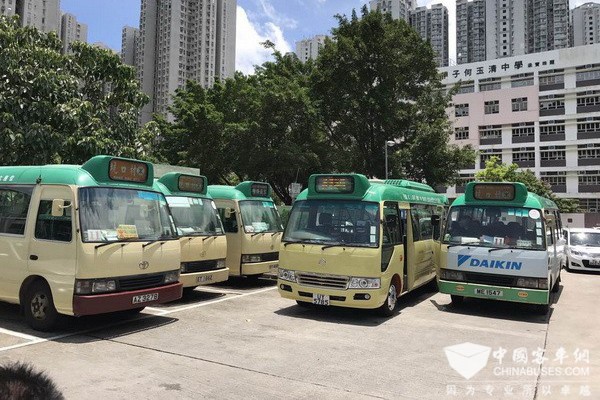香港首条国产巴士线路 首批金旅欧六标准小巴上路