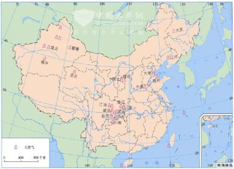 中国天然气资源分布图